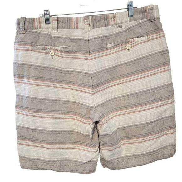 St. John's Bay Men's Sz 40 Striped Linen Blend Pockets 10 in Inseam Shorts - Picture 8 of 8